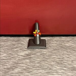 Floral Beaded Ring - Multicolor - anillo floresita artesanal size 8